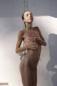 Nude Waif Getting All Wet In A Shower